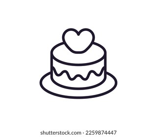 Cake concept. Modern outline high quality illustration for banners, flyers and web sites. Editable stroke in trendy flat style. Line icon of cake 