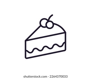 Cake concept. Modern outline high quality illustration for banners, flyers and web sites. Editable stroke in trendy flat style. Line icon of cake 