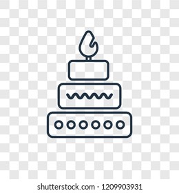 Cake concept vector linear icon isolated on transparent background, Cake concept transparency concept in outline style