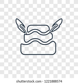 Cake concept vector linear icon isolated on transparent background, Cake concept transparency concept in outline style