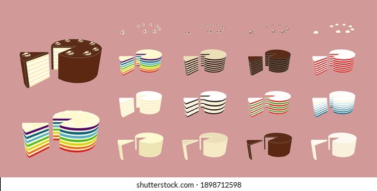 Cake constructor flat design style