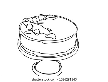 Cake. Continuous line