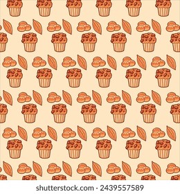 cake and cookies pattern vector design