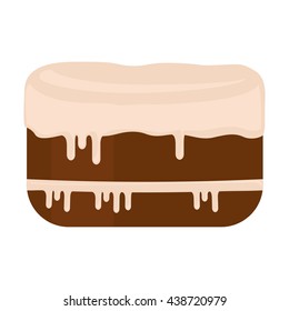 Cake with cream design. Bakery icon. vector graphic