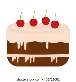 Cake with cream design. Bakery icon. vector graphic