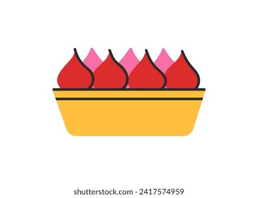 Pastel con crema. Estilo plano dulce. Ilustración vectorial aislada en un fondo blanco. Es bueno para pegatinas, diseño de tarjetas, etiquetas, clipart. Estilo groovy