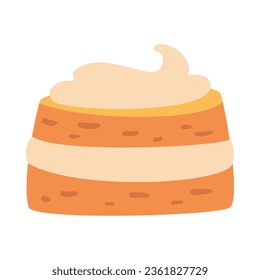 cake with cream icon isolated