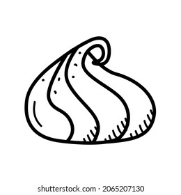 Cake cream, meringue or marshmallow, vector illustration, doodle style