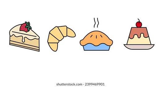 cake, croissant, apple pie and baking