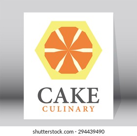Cake culinary food bakery restaurant logo element design vector shape icon symbol business template abstract company