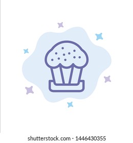 Cake, Cup, Food, Easter Blue Icon on Abstract Cloud Background
