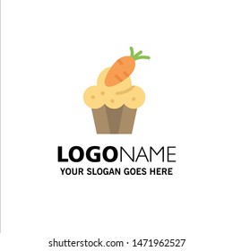 Cake, Cup, Food, Easter, Carrot Business Logo Template. Flat Color