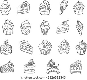 Cake cupcake bakery cream drawing