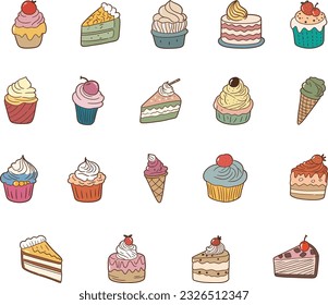 Cake cupcake bakery cream drawing