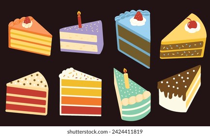 Cake Cupcake with Candle Birthday Illustration Vector EPS Icon