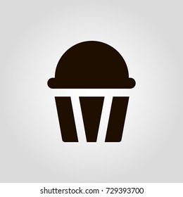 Cake, cupcake or muffin isolated flat vector icon