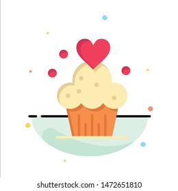 Cake, Cupcake, Muffins, Baked, Sweets Business Logo Template. Flat Color