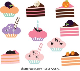 Cake and cupcake vector illustration icon