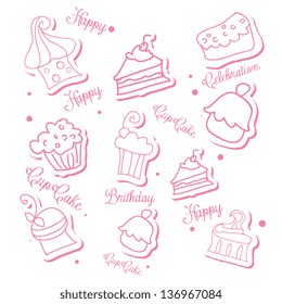 Cake  & Cupcakes icons ( concepts, labels, & cards)