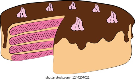 cake cute food vector illustration