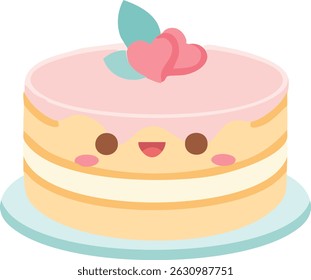 Pastel con forma linda y color rosa