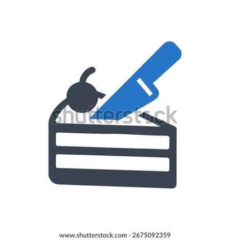 Cake Cutting Icon Isolated On White Background 
