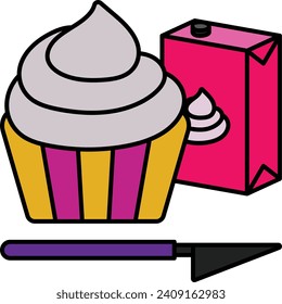 cake decorating Concept, Decorative arts Vector Color Icon Design, Hobby Symbol, Leisure time Activity Sign, Hobbyists and Handicraft Stock Illustration