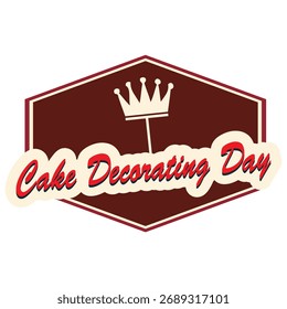 Etiqueta engomada del día de la decoración de la torta, Ilustración vectorial