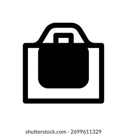 Caja de entrega de pasteles. Icono de Vector de trazo delineado con detalles rellenos de negro.