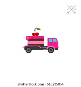 Cake Delivery by Truck Icon