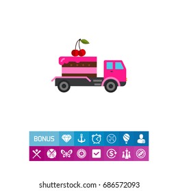 Cake Delivery by Truck Icon