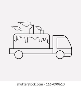 Cake delivery icon line element. Vector illustration of cake delivery icon line isolated on clean background for your web mobile app logo design.