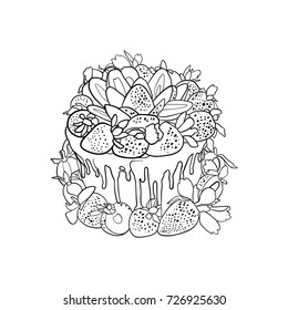 Cake, desert, food, vector illustration 