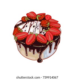 Cake, desert, food, vector illustration 
