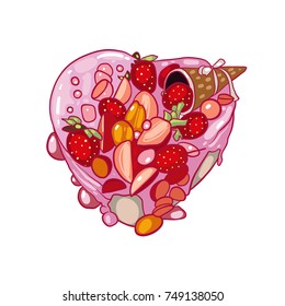 Cake, desert, food, vector illustration