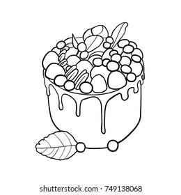 Cake, desert, food, vector illustration