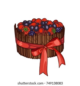 Cake, desert, food, vector illustration