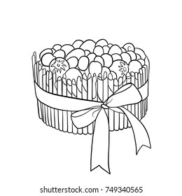 Cake, desert food vector illustration