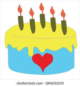 diseño de tortas para el cumpleaños. diseño vectorial de pastel. nueva torta de cumpleaños.panadería