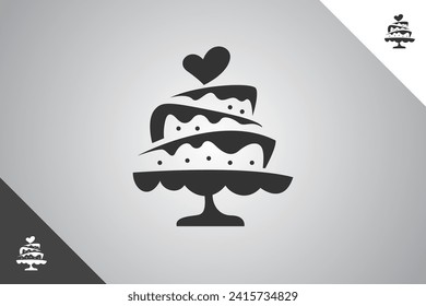 Cake design element. Bakery, cakes and pastries logo identity template. Perfect logo for business related to bakery, cakes and pastries. Isolated background. Vector eps 10.