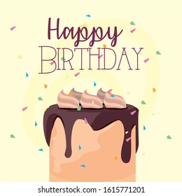 cake design, Happy birthday card celebration decoration surprise party anniversay and invitation theme Vector illustration