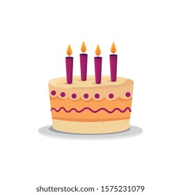 Cake design, happy birthday celebration decoration party festive and surprise theme Vector illustration