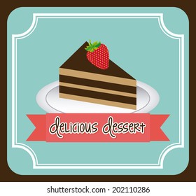 cake design over blue background vector illustration