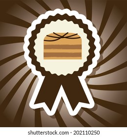 cake design over brown background vector illustration
