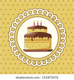 cake  design over dotted background vector illustration 
