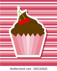 cake design over lineal background vector illustration