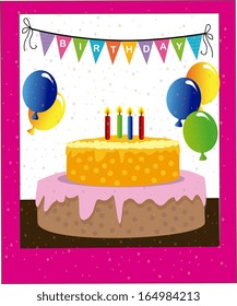 cake design over purple  background vector illustration 