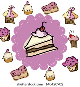 cake design over white background vector illustration