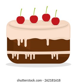 Cake design over white background, vector illustration.