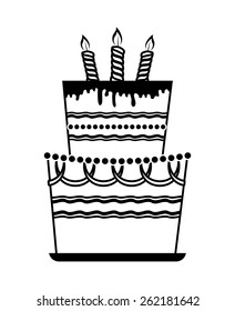 Cake design over white background, vector illustration.